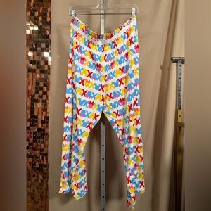 NWOT Disney Joe Fresh Collab Red Yellow Blue XOXO Mickey Minnie Lounge Pant 1X